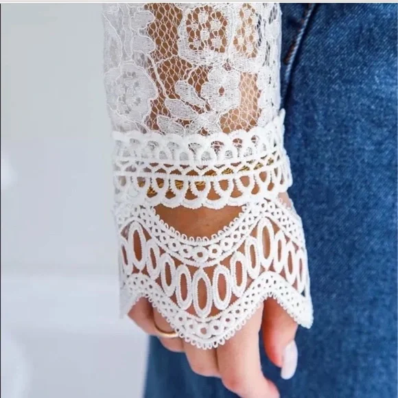 Last 1 L! 5 Star Rated New Bohemian Crochet Top with Back Zipper - Picture 11 of 15